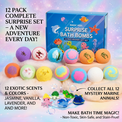 Magic Kids Surprise Bath Bombs – 12 Pack